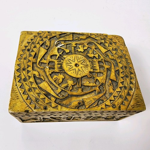 Vintage Southeast Asia Hand Carved Stone Box~Heavy ~Jewelry~Trin - photo 3