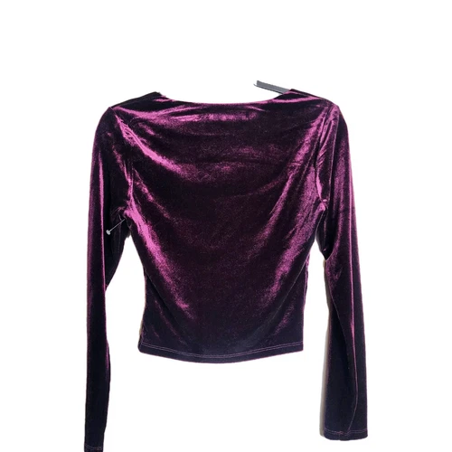 ASTR The Label Velvet Blouse Size S Plum - photo 3