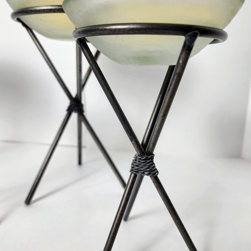 Black Metal Candle Holder Stands with Glass Inserts - Set of 4 R - photo 2