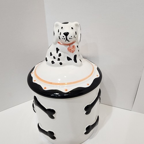 Vintage Ceramic Farmhouse Dog~ Dalmation Cookie Jar By Houston H