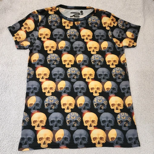 REVOLUCION All-Over Skull T-SHIRT~Short Sleeve~ Mens Size Medium