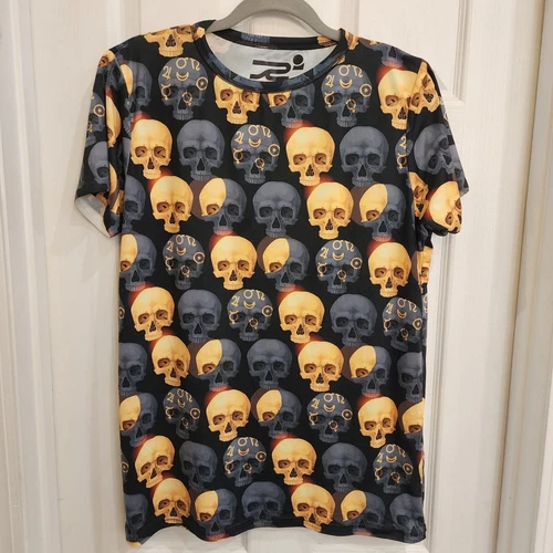 REVOLUCION All-Over Skull T-SHIRT~Short Sleeve~ Mens Size Medium - photo 2