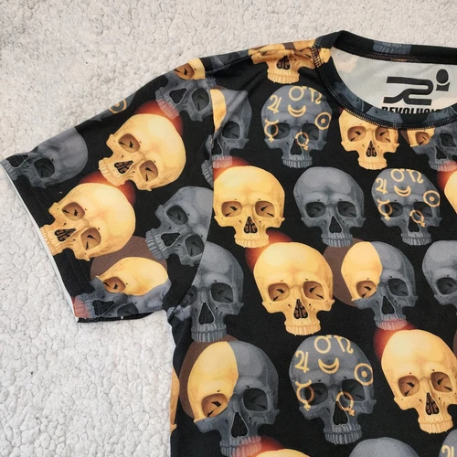 REVOLUCION All-Over Skull T-SHIRT~Short Sleeve~ Mens Size Medium - photo 5