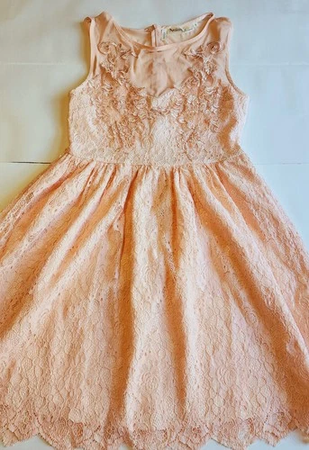 Girls Embroidered Formal Dress - Pink Blush - Size S