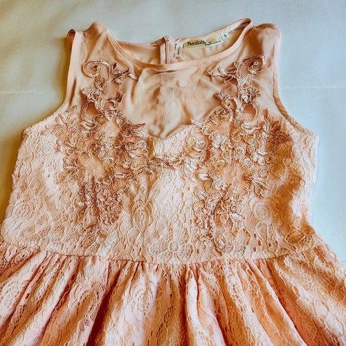 Girls Embroidered Formal Dress - Pink Blush - Size S - photo 4
