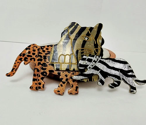 Vintage Leopard Elephant Zebra Hair Clip Barrette Rhinestone Acc
