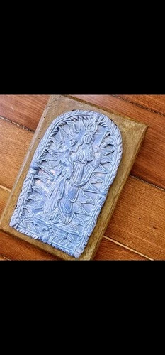 Vtg Mary and Child Wall Plaque Wood Frame~ Christian~ Art - photo 2
