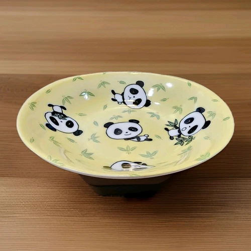 PANDA~Bamboo Wide Bowl~ Made in Japan~ Adorable~ Hand Painted - photo 5