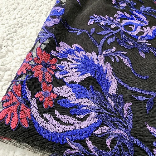 Womens XL Tank Top Lace Black Purple Floral Crewneck - A New Day - photo 5