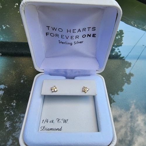 Butterfly Stud Earrings w/ .25 CT Diamond on Sterling Silver $27