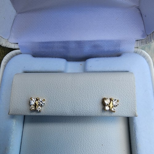 Butterfly Stud Earrings w/ .25 CT Diamond on Sterling Silver $27 - photo 3