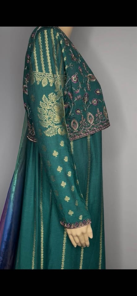 Banarsi Soft Raw Silk Pakistani Designer Dress - photo 3