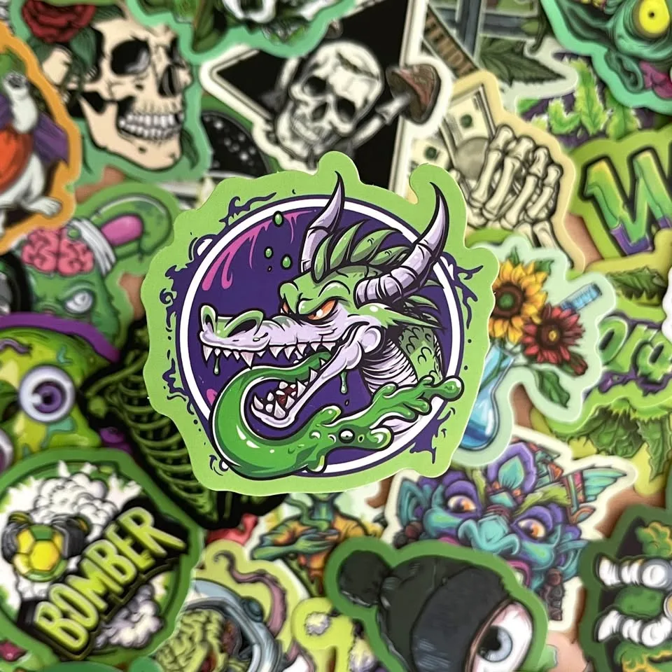 Pack of 49 Green Graffiti Stickers image indicator(3)