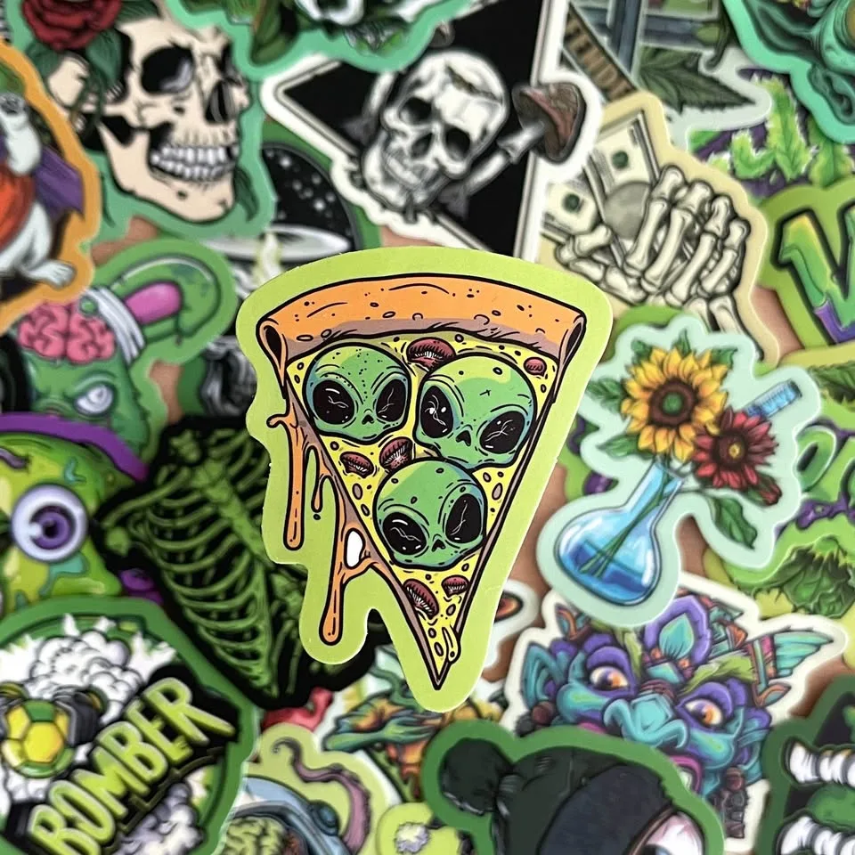 Pack of 49 Green Graffiti Stickers image indicator(4)