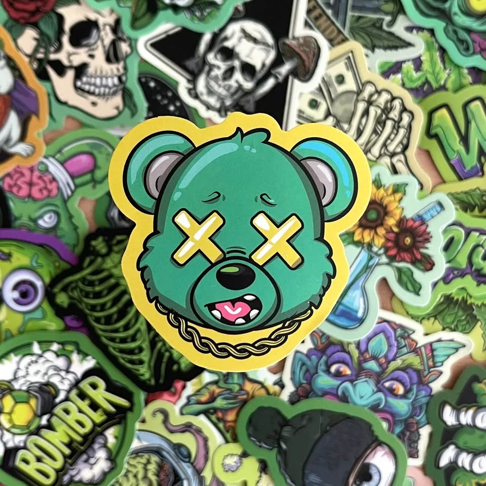 Pack of 49 Green Graffiti Stickers image indicator(5)