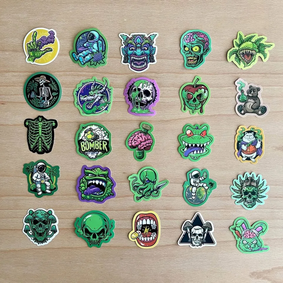 Pack of 49 Green Graffiti Stickers image indicator(8)