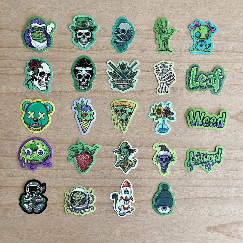 Pack of 49 Green Graffiti Stickers image indicator(9)