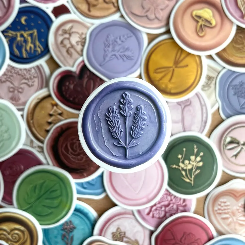 Pack of 50 Pretty Wax Seal Stamps Stickers image indicator(3)