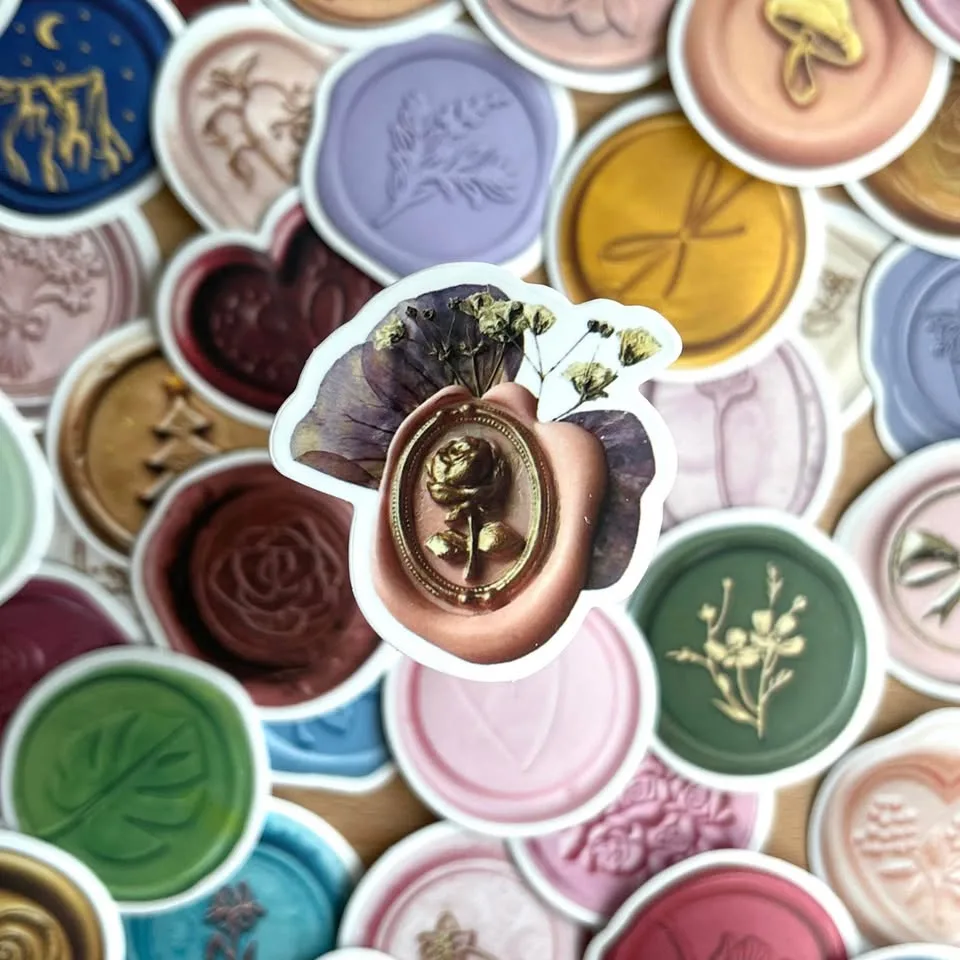 Pack of 50 Pretty Wax Seal Stamps Stickers image indicator(5)