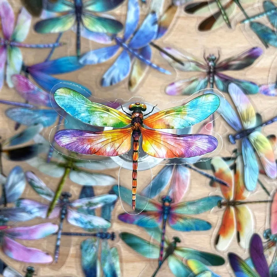 Pack of 50 Transparent Dragonfly Stickers thumbnail