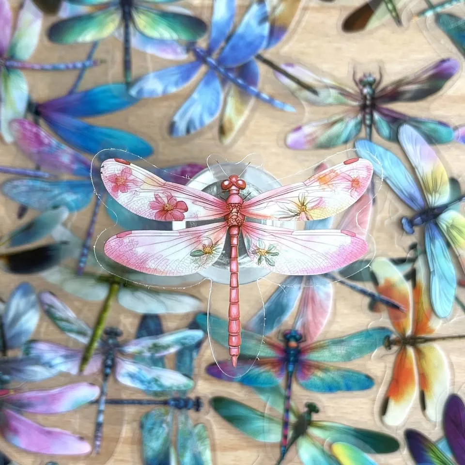 Pack of 50 Transparent Dragonfly Stickers image indicator(3)