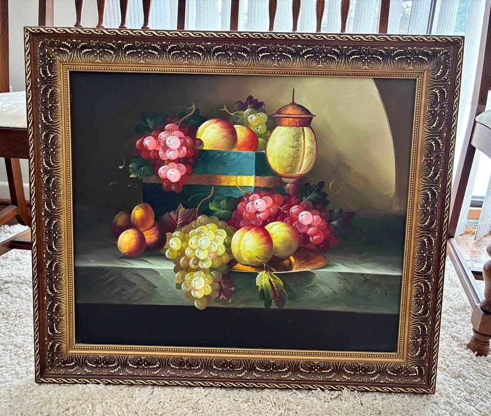 Framed Still Life Fruit Painting