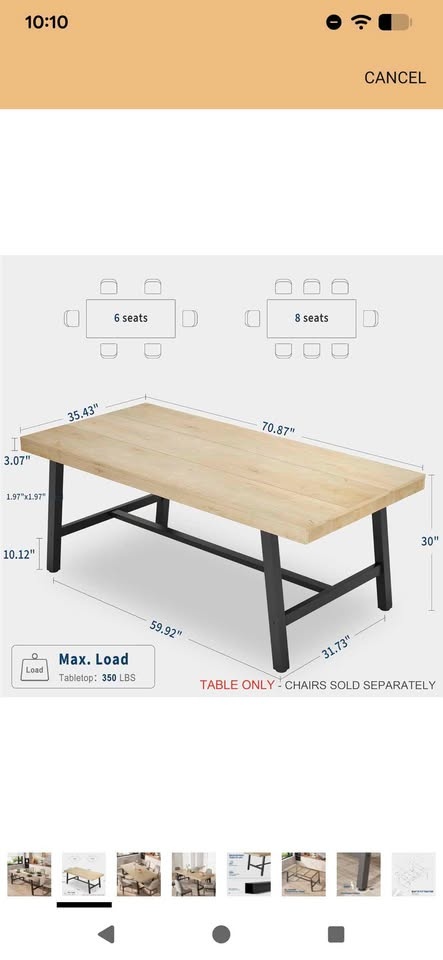 Brand New Dining Table – Still in Box! - photo 3