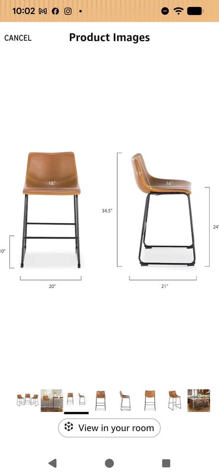 Modern Counter Stools – Set of 3 - photo 4