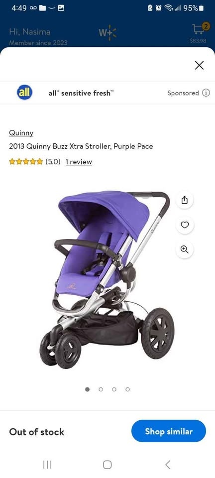 Quinny Buzz xtra stroller, purple pace