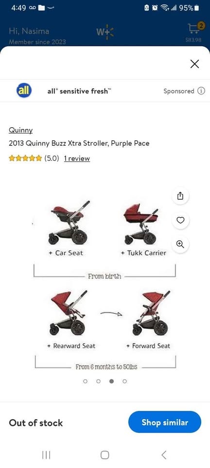 Quinny Buzz xtra stroller, purple pace - photo 2