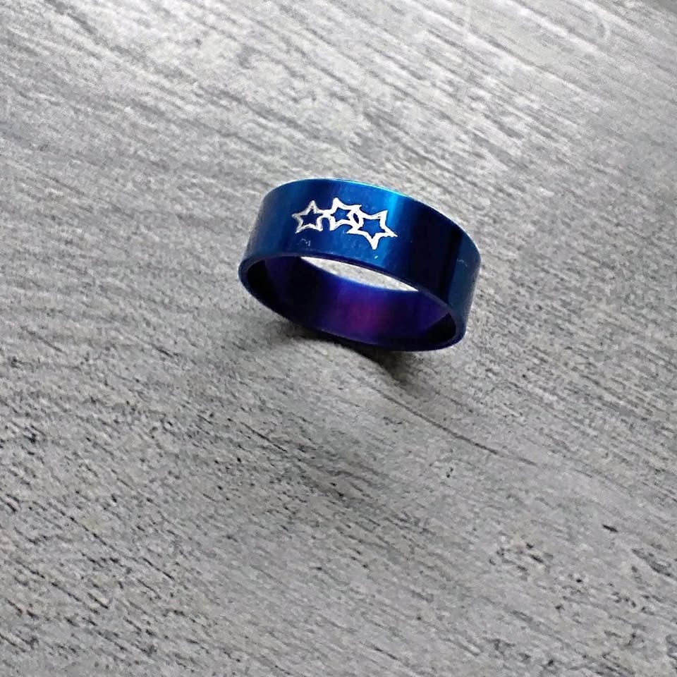 Starry Blue Stainless Steel Ring