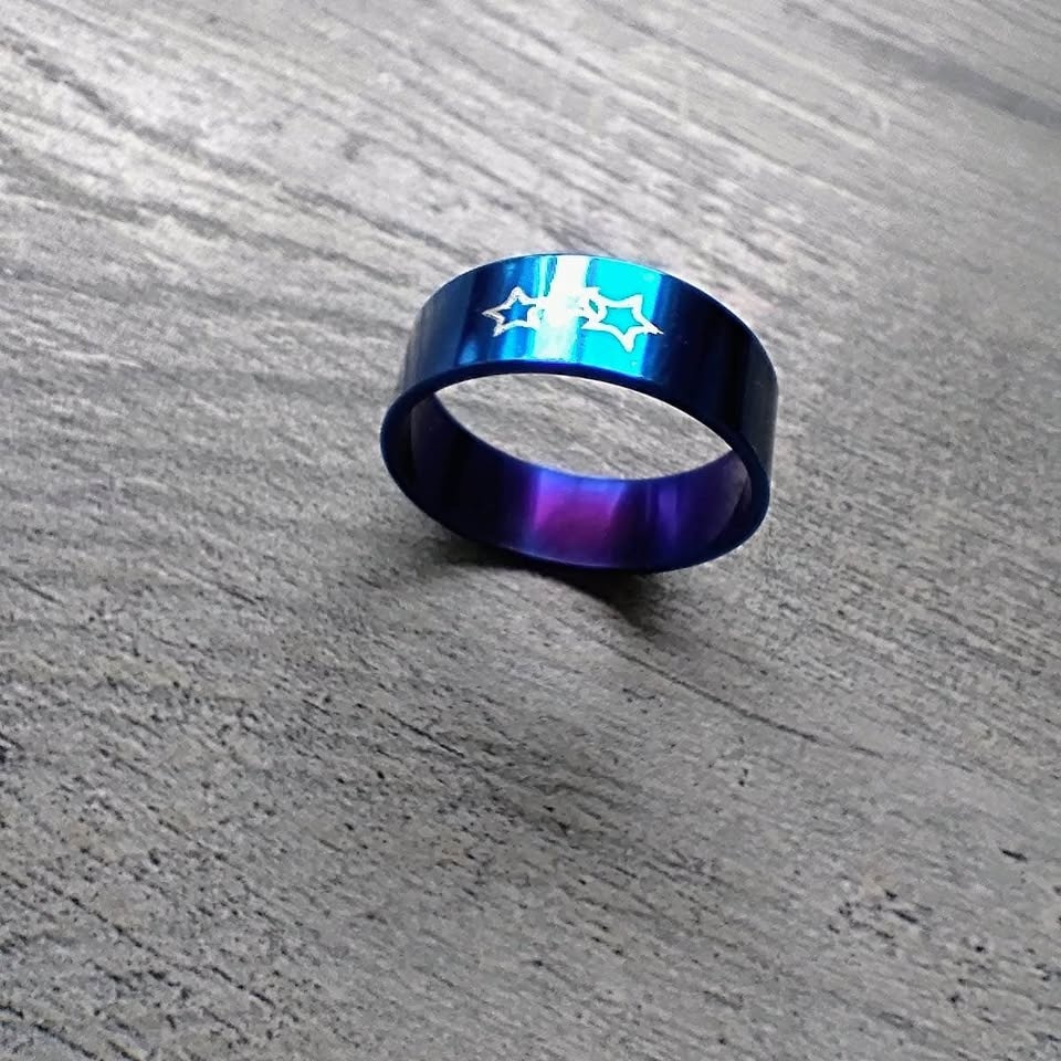 Starry Blue Stainless Steel Ring - photo 3