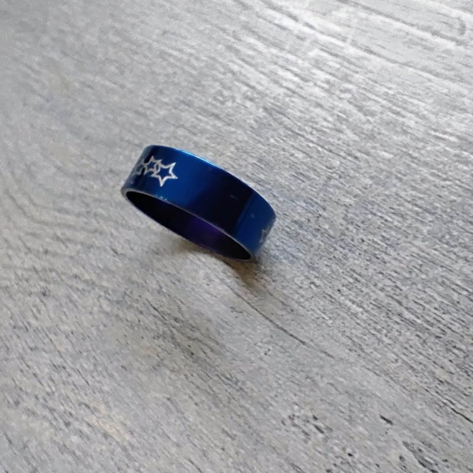 Starry Blue Stainless Steel Ring - photo 5