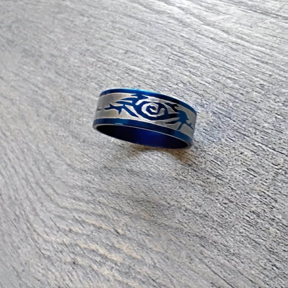 Men's Blue Stainless Steel Ring