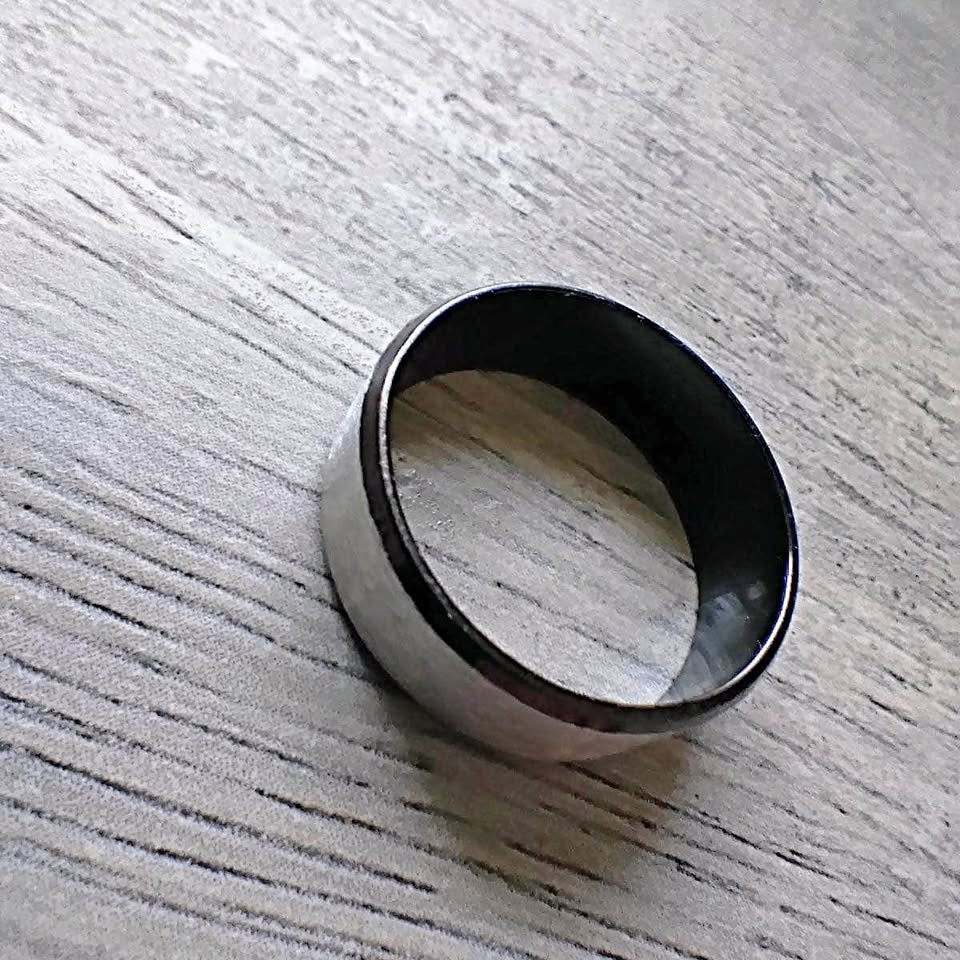 Black & Silver Stainless Steel Ring