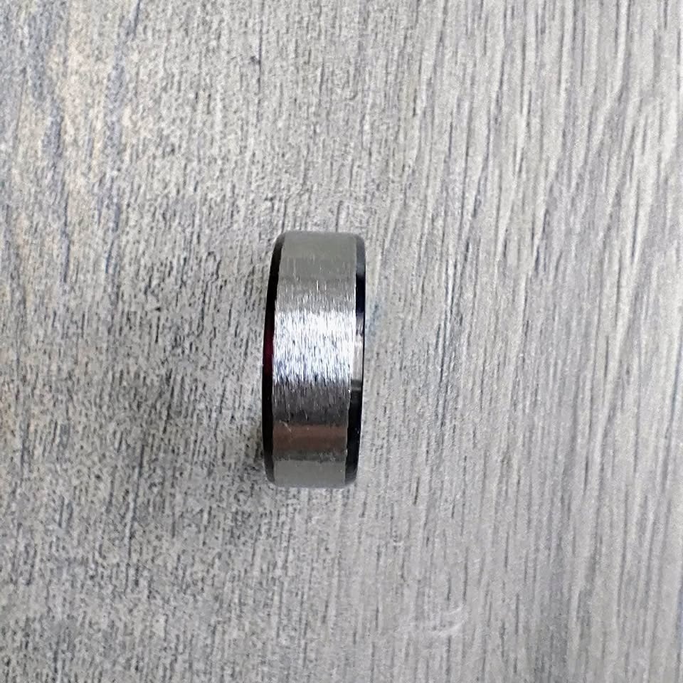 Black & Silver Stainless Steel Ring - photo 2