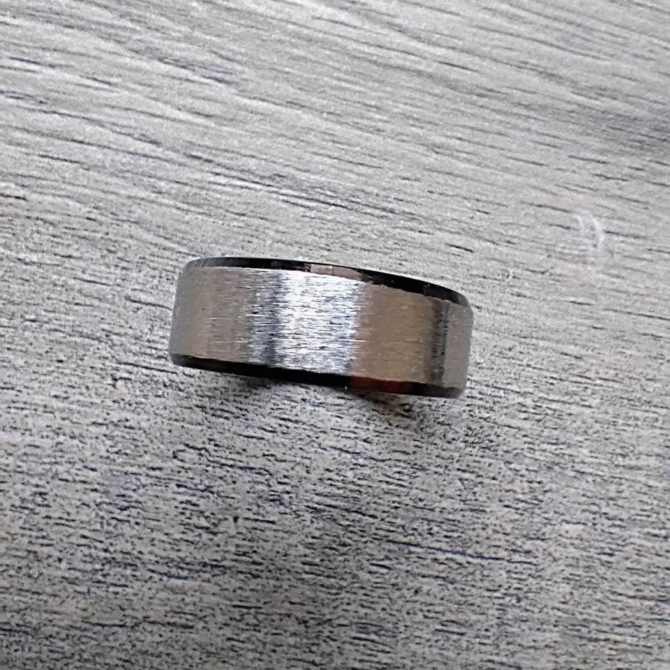 Black & Silver Stainless Steel Ring - photo 4