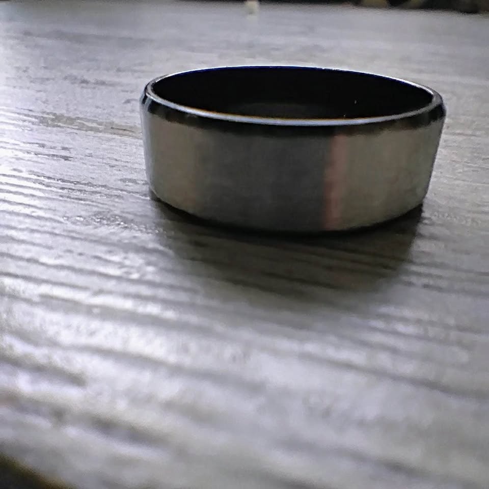 Black & Silver Stainless Steel Ring - photo 5