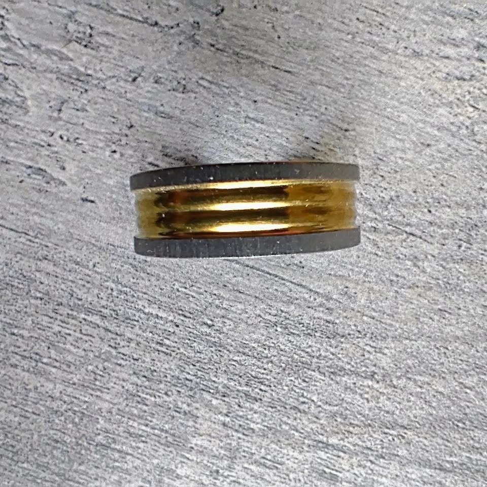 Silver & Gold Designed Stainless Steel Ring - photo 4