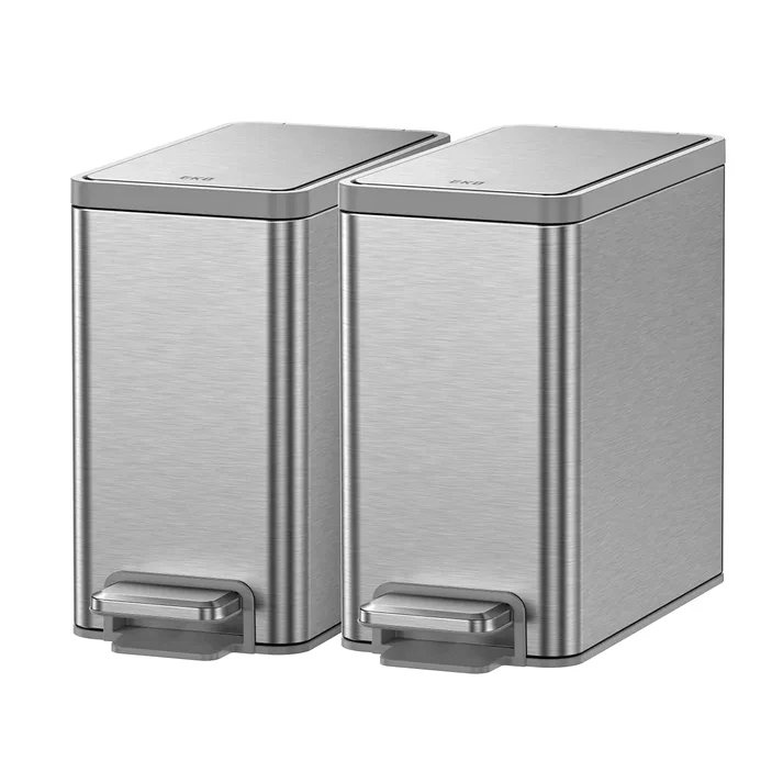 Eco Living Stainless Steel Pedal Bin 1.8 Gallon (2 Pack)