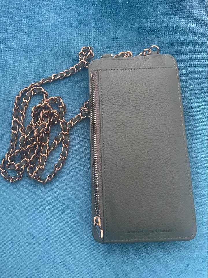 Grande Dark Green Crossbody Bag w Chain Strap - photo 2