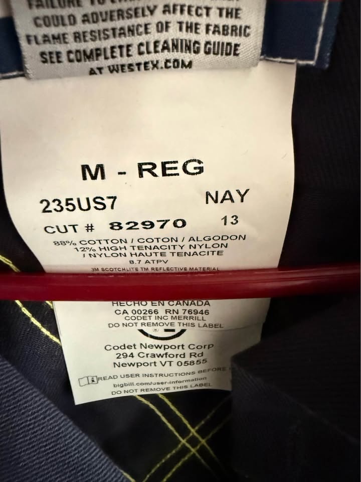 Big Bill FR Navy Striped Button up - photo 2