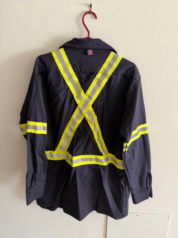 Big Bill FR Navy Striped Button up - photo 3
