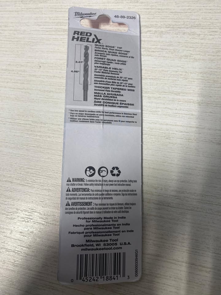 Milwaukee Tool 29/64 inch Cobalt Red Helix Drill Bit - photo 2