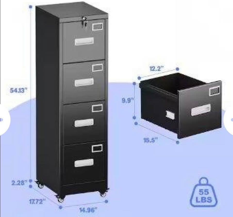 New 4 Drawer Metal Vertical Lockable Filing Cabinet - photo 3