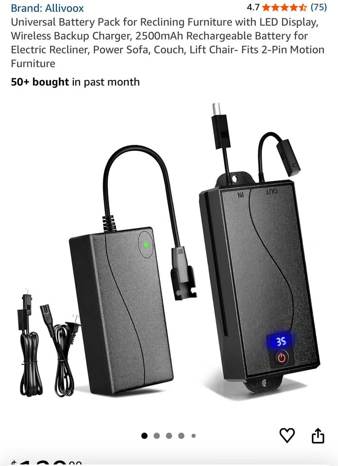 Recliner Battery Pack - Wireless Backup Charger