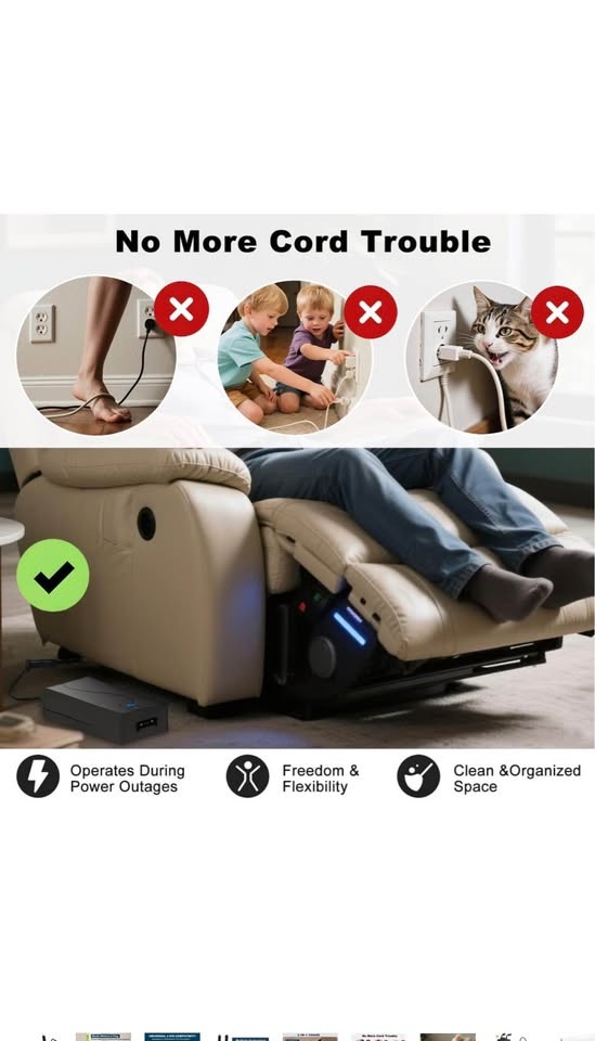 Recliner Battery Pack - Wireless Backup Charger - photo 4