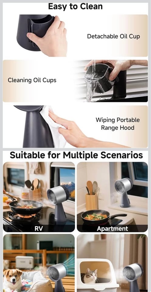 AAOBOSI Portable Range Hood - 3-Speed, Low Noise - photo 3