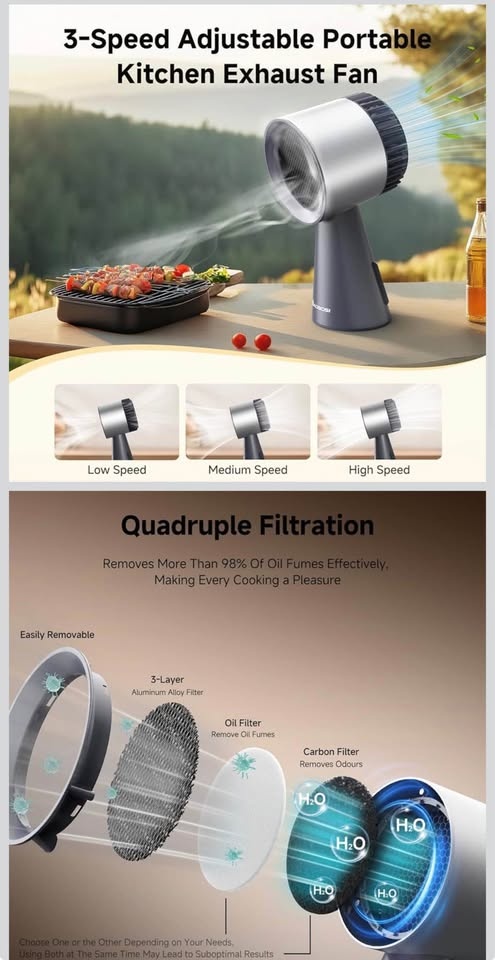 AAOBOSI Portable Range Hood - 3-Speed, Low Noise - photo 5