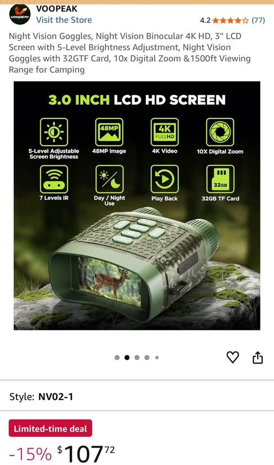 VOOPEAK Night Vision Binoculars 4K HD 12x Zoom - photo 2